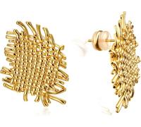 SXSWCH Boucles d'oreilles géométriques en or géométrique 18K - Bijoux rétro hypoallergénique pour les mariages, cadeaux et usure quotidienne
