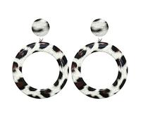 SXSWCH Boucles d'oreilles pour Femmes, Boucles d'oreilles à étalons de Fruits PU Boucles d'oreilles en Cuir Tendance exagérée Grande Boucles d'oreilles à imprimé léopard