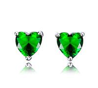SXSWCH Boucles d'oreilles pour Femmes Coeur Romantique 925 Bijoux en Argent Boucle d'oreille avec des Cadeaux d'anniversaire de fête de Pierres de Pierre de Pierre précieuse créées
