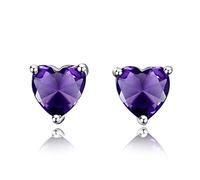SXSWCH Boucles d'oreilles pour femmes coeur romantique 925 Boucle d'oreilles bijoux avec des cadeaux d'anniversaire de mariage de pierres de pierre de pierre précieuse créées