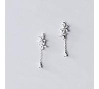 SXSWCH Boucles d'oreilles pour Femmes, S925 Boucles d'oreilles Fleurs Femelle Fashion de Style coréen Diamant Cinq pétales Boucles d'oreilles de Fleur
