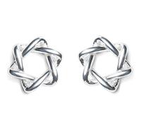 SXSWCH Boucles d'oreilles pour Femmes, S925 Boucles d'oreilles Hommes et Femmes Simples Boucles d'oreilles étoiles à Six Points Couples de Boucles d'oreilles de Cadeau étoiles 7,2 mm