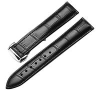 SXSWCH Bracelet de montre en cuir authentique pour le bracelet Omega Watch Seamaster 19 mm 20 mm 22 mm fermoir de gâchis noir