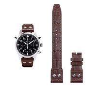 SXSWCH Bracelet de montre en cuir véritable souple italien 21 mm 22 mm pour IWC Pilot Mark 18 Bracelet de montre marron souple à rabat, 22mm Mark On