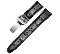 SXSWCH Bracelet de montre pour les montres pilotes IWC Portofino Portugieser Men Strap Watch Accessorie Real Leather Watch Band Watch Belt Chain (Couleur: Black-Silver Clasp2, taille: 20 mm)
