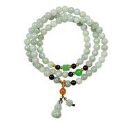 SXSWCH Bracelet Natural Light Green Jade Bracelet pour les femmes Bonne chance Bracelet élastique de perles pour Noël, Thanksgiving, cadeaux bijoux pour femmes