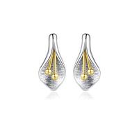 SXSWCH Brosse Solide 925 Boucles d'oreilles de Goujon à Fleurs en Tulipe Sterling en Argent Sterling pour Femmes Beaux Bijoux argenté Boucle Gift