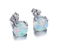 SXSWCH Cellacity 8 Couleurs en Opale Opale Argent 925 Bijoux de Bijoux Boucles d'oreilles pour Femmes Fashion Simple Over Studs Rose Gold Color Gift