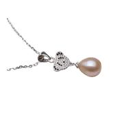 SXSWCH Collier pendant perlé femme dame cadeau d'eau douce naturelle pour une fille élégante blanche anniversaire