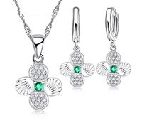 SXSWCH Ensemble de Bijoux de mariée de fiançailles de Mariage pour Femmes 925 Ensembles de Fleurs de Zircon