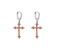 SXSWCH Fashion CZ cross dangle boucles d'oreilles pour les femmes Hypoallergènes Charmes cristallins Drop Dant Huggie Small Hoop Cartilage coiffe