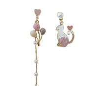 SXSWCH Fashion Modames 925 Bijoux Mignon Cat Pouettes d'oreilles Longues Boucles d'oreilles de fête de Chat Boucles d'oreilles Haut de Gamme