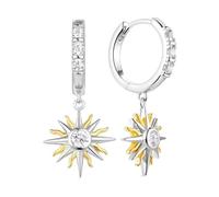 SXSWCH Hypoallernic 18K Gold plaquée géométrique géométrique Cubique Zircone Boucles d'oreilles, Bohemian Retro Wedding & Everyday Bijoux (blanc/jaune/deux tons)