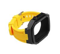 SXSWCH Kit de modification Suise en silicone + étui en métal pour bande 45 mm 40 mm 41 mm 44 mm Band de montre pour iwacth 8 7 SE 6 5 4 Mod Bracelet