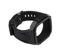 SXSWCH Kit de modification Suise en silicone + étui en métal pour bande 45 mm 40 mm 41 mm 44 mm Band de montre pour iwacth 8 7 SE 6 5 4 Mod Bracelet
