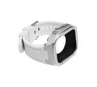 SXSWCH Kit de modification Suise en silicone + étui métallique pour bande 45 mm 40mm 41 mm 44 mm Band de montre pour iwacth 8 7 SE 6 5 4 Mod Bracelet (couleur: fermoir en or 10 mm, taille: 44 mm)
