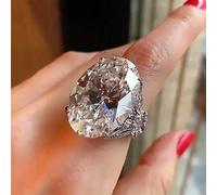 SXSWCH Luxury 925 argent sterling exagéré en strass 2pcs bandes de mariage anneaux de fiançailles 2 carats en argent sterling ensemble de mariée cubique zircone bague de mariage 6