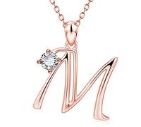 SXSWCH Luxury Crystal Zircon Alphabet Pendant Collier Initial Lettre Colliers de chaîne de rose pour femmes Bijoux pour hommes