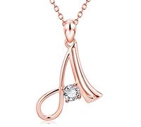 SXSWCH Luxury Crystal Zircon Alphabet Pendant Collier Initial Lettre Colliers de chaîne de rose pour femmes Bijoux pour hommes