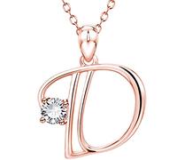 SXSWCH Luxury Crystal Zircon Alphabet Pendant Collier Initial Lettre Colliers de chaîne de rose pour femmes Bijoux pour hommes