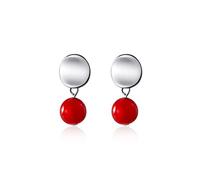 SXSWCH Mesdames 925 Boucles d'oreilles Pendantes Courtes Boucles d'oreilles Rouges Rouges Fashion Fashion Elegant Party Boucles d'oreilles Boucles d'oreilles