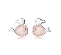 SXSWCH Messeurs Fashion 925 Boucles d'oreilles en Forme de Poisson Rose émail