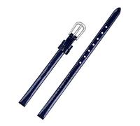 SXSWCH Mini Watch Band 6 mm Bracelet en cuir authentique Bracelet Fashion Watch Band Small Strap (Couleur: Black Gold Backle, Taille: 6 mm)