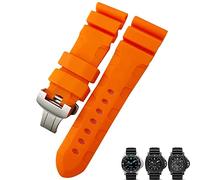 SXSWCH Nature Rubber 24 mm Band de montre pour panerai submersible luminor pam noir bleu rouge orange sangle de papillon