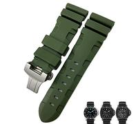 SXSWCH Nature Rubber 24 mm Band de montre pour panerai submersible luminor pam noir bleu rouge orange sangle de papillon