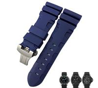 SXSWCH Nature Rubber 24 mm Band de montre pour panerai submersible luminor pam noir bleu rouge orange sangle de papillon