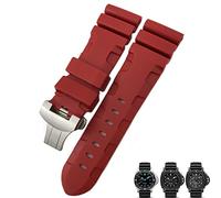 SXSWCH Nature Rubber 24 mm Band de montre pour panerai submersible luminor pam noir bleu rouge orange sangle de papillon