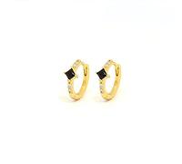 SXSWCH Petites boucles d'oreilles de cerceau noir pour femmes Bijoux de boucle d'oreille perçante du cercle rond