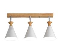 SXSWCH Plafond Semi-luminaire et Lustre à 3 têtes, luminaires de Plafond créatifs E26, suspensions en métal et en Bois, pour Salle de Salon Chambre à Coucher
