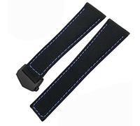 SXSWCH Pour Carrera Aquaracer 20 mm 22 mm Bracelets Canvas en cuir en nylon STRAP FOLL BOUCLE BANDE NOIR (Couleur: Black Blue Rose, taille: 22 mm)
