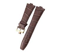 SXSWCH Pour Vacheron Constantin à l'étranger Black Blue Brun Bamboo Grain Watch Bands 25 mm Sobroche de montre d'interface convexe en cuir authentique (couleur: fermoir en or de 10 mm)