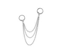 SXSWCH Punk Boucles d'oreilles à double cerceau minimaliste pour les femmes Paire en acier inoxydable Small Hoop en couches en couches Chaîne d'esclaves Sangle Drop Drop Ear Cuff Cartilage