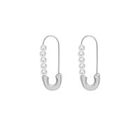 SXSWCH Retro Pearl Safety Pin Cartilage Boucles d'oreilles pour femmes pour femmes filles en acier inoxydable Imitation perles mignons cerceaux enrôlent la mode Hypoallergène bijoux de bijoux 25