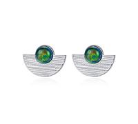 SXSWCH Round Fire Opal S925 Boucles d'oreilles pour femmes 2019 Bijoux Fine Semiccle Solid 925