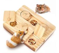 SXTDKMJ Accessoire pour hamster, jouet 6 en 1, jouet de recherche de nourriture en bois pour cochons d'Inde, lapins, chinchillas, gerbilles, hamsters nains