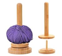 SXTDKMJ Lot de 2 dévidoirs de laine en bois - Porte-fil rond rotatif - Support pour pelotes de laine - Pour bricoleurs amateurs de couture