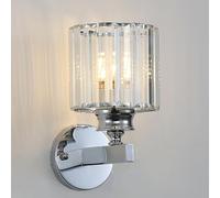 Sxtiger Applique Murale En Cristal Moderne, Applique Murale En Cristal Argenté E27, Pour Chambre à Coucher De Chevet Couloir De Couloir De Salle à Manger éclairage (rond Argenté)