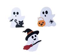 SXTIHD Décorations de Bureau Halloween : Trois Petits Fantômes en PVC, Décor d'Ambiance pour Salon & Chambre, Accessoire de Maison de Fête