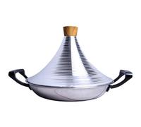 SXTYYH Acier Inoxydable Marocain Tajine Avec Poignée Et Couvercle Conique Anti-Adhésif Cuisine Plat Tajine Marmite(34cm)