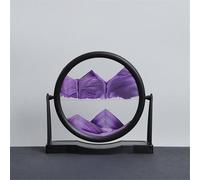 SXTYYH Art Moderne Peinture De Sable Qui Coule 3D Liquide Paysage De Sablier Decoratif Des Profondeurs Marines, Cadre Sable Mouvant Avec Support Facile à Retourner(Purple,12in)