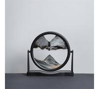 SXTYYH Art Moderne Peinture De Sable Qui Coule 3D Liquide Paysage De Sablier Decoratif Des Profondeurs Marines, Cadre Sable Mouvant Avec Support Facile à Retourner(Noir,9in)