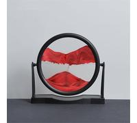 SXTYYH Art Moderne Peinture De Sable Qui Coule 3D Liquide Paysage De Sablier Decoratif Des Profondeurs Marines, Cadre Sable Mouvant Avec Support Facile à Retourner(Rouge,12in)