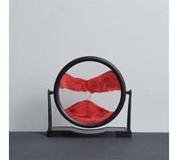 SXTYYH Art Moderne Peinture De Sable Qui Coule 3D Liquide Paysage De Sablier Decoratif Des Profondeurs Marines, Cadre Sable Mouvant Avec Support Facile à Retourner(Rouge,9in)