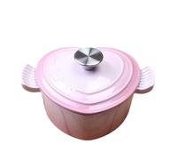 SXTYYH Avec Couvercle En Forme De Cœur Cocotte Fonte for Cuisiner Cuisson Au Four Braisage for La Saint-Valentin Repas En Famille Soupes Ragoûts Et Cuisson Du Pain(Pink)