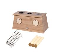 SXTYYH Bambou Boîte De Moxibustion, 1/2/3/4/6 Trous Boîte De Moxa Réutilisable Sans Fumée Thérapie Par Moxa Support for Rouleau Universel for Tout Le Corps(3 holes)