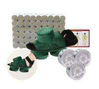 SXTYYH Boîte De Moxibustion Kit De Boîte for Les Pieds Boîte De Moxa Instrument De Fumigation Avec Housse En Tissu Boîte En Cuivre for Soulager La Douleur(Green Steel Box kit A)